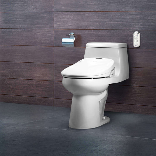 Brondell Swash 1400 Luxury Bidet Toilet Seat with Remote-Elongated & Round, White & Biscuit