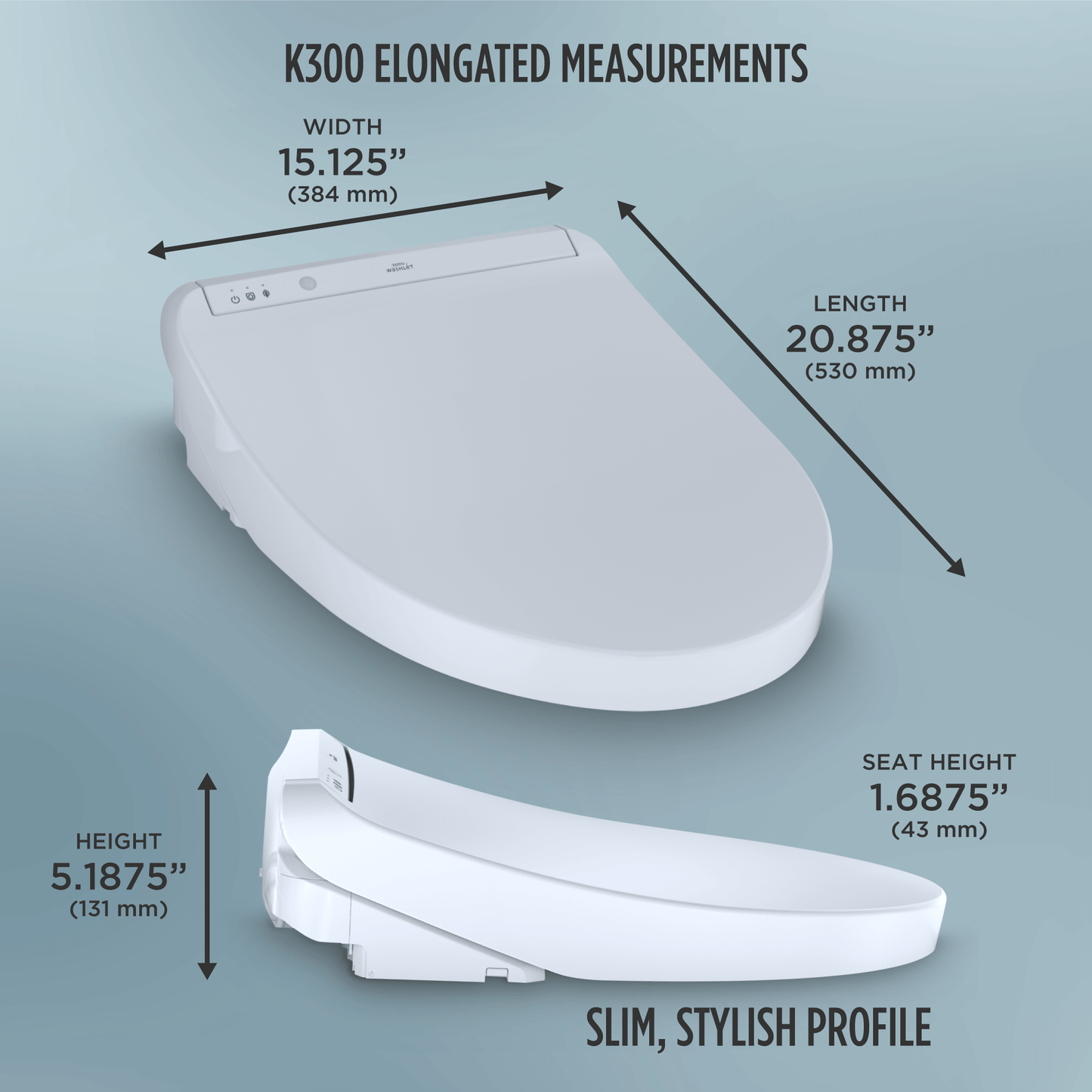 TOTO WASHLET K300 Electronic Bidet Toilet Seat with Instantaneous Water Heating, Elongated - SW3036R