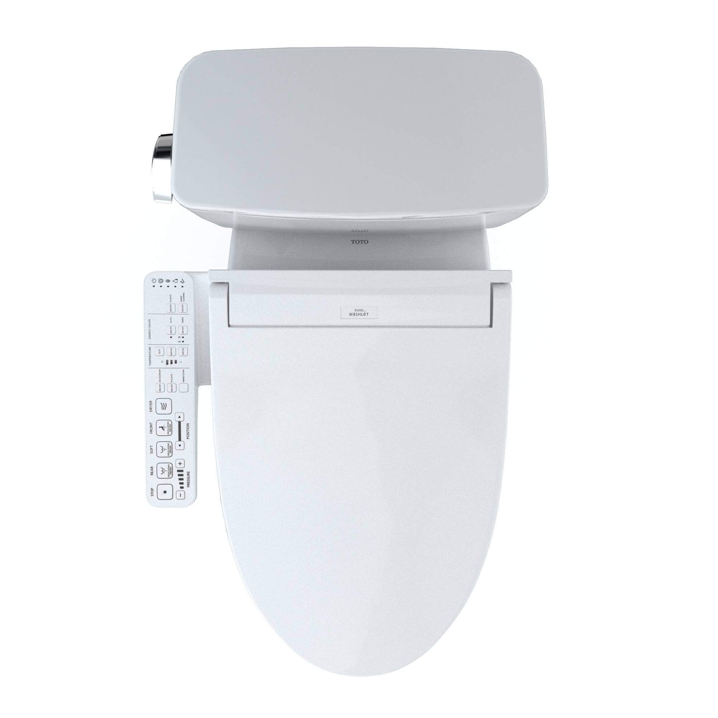 TOTO Drake WASHLET+ Two-Piece Elongated 1.28 GPF Universal Height Toilet with C2 Bidet Seat, Cotton White - MW7763074CEFG#01