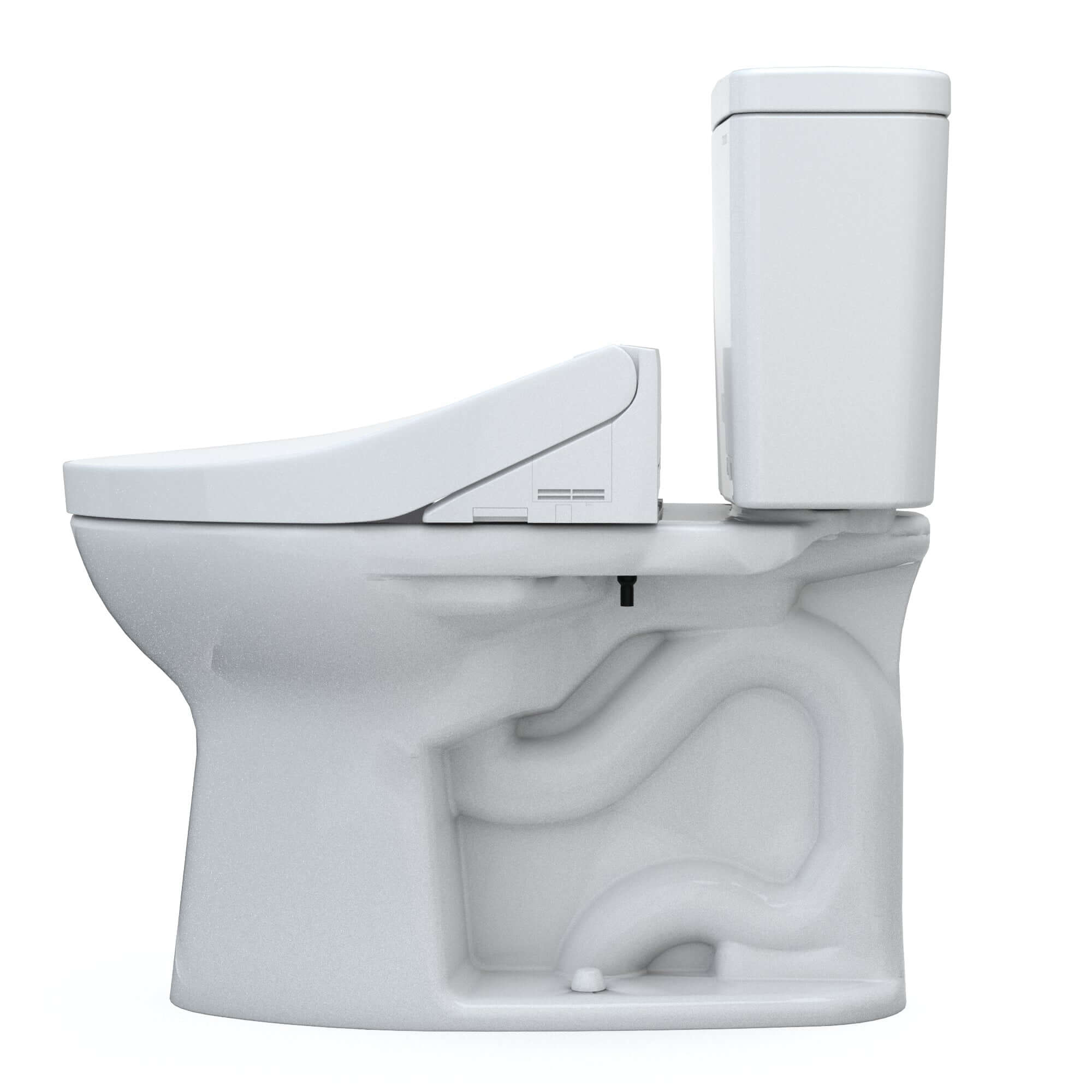 TOTO Drake WASHLET+ Two-Piece Elongated 1.28 GPF Universal Height Toilet with C2 Bidet Seat, Cotton White - MW7763074CEFG#01