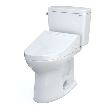 TOTO Drake WASHLET+ Two-Piece Elongated 1.28 GPF Universal Height with C5 Bidet Seat, 10 Inch Rough-In - MW7763084CEFG.10#01