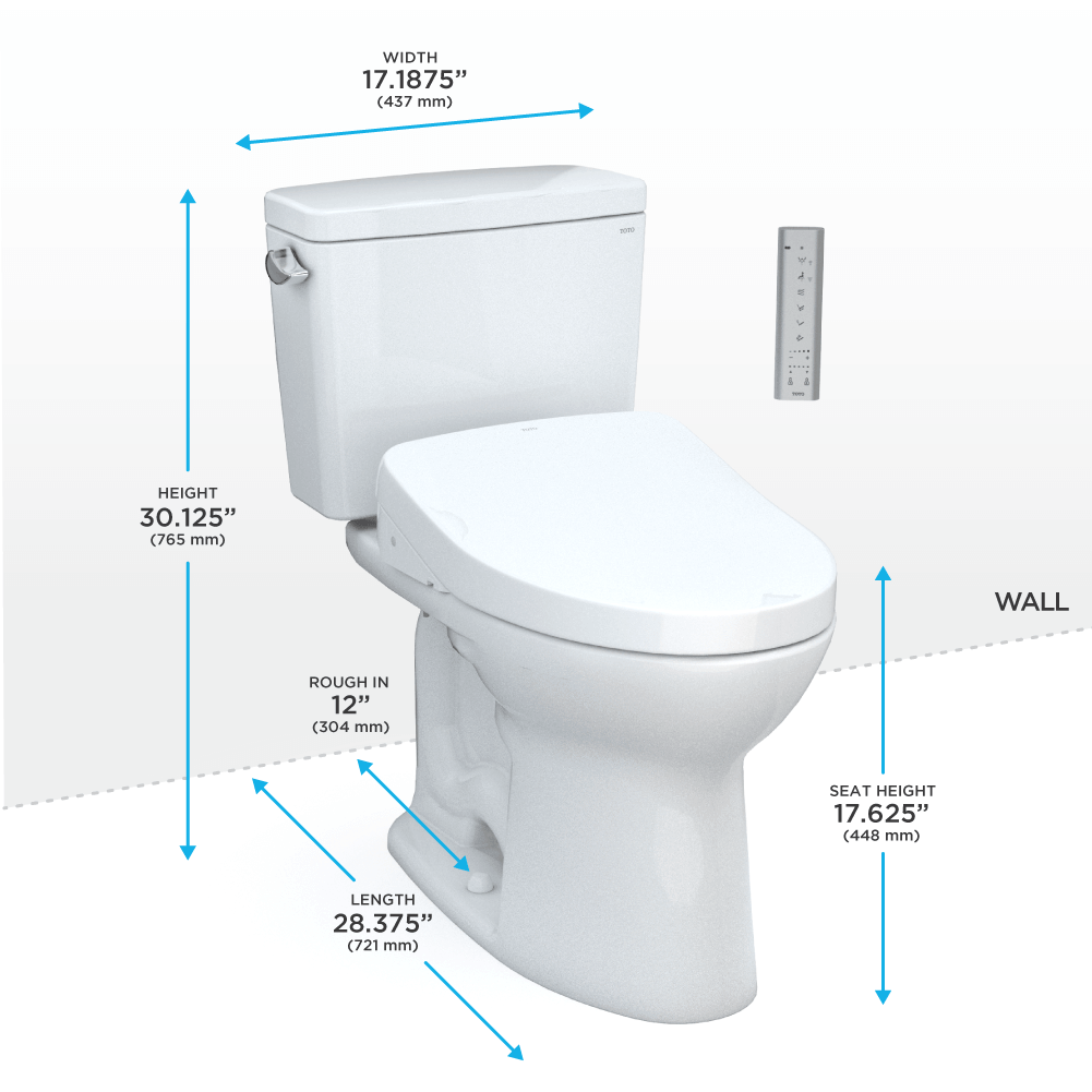 TOTO Drake WASHLET+ 1.28  C5 Bidet Seat MW7763084CEFG#01