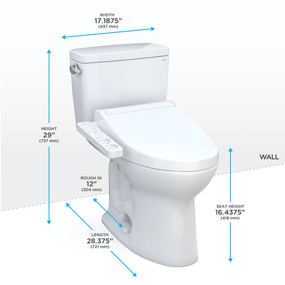 TOTO Drake WASHLET 1.6 Toilet C2 Bidet Seat MW7763074CSG#01