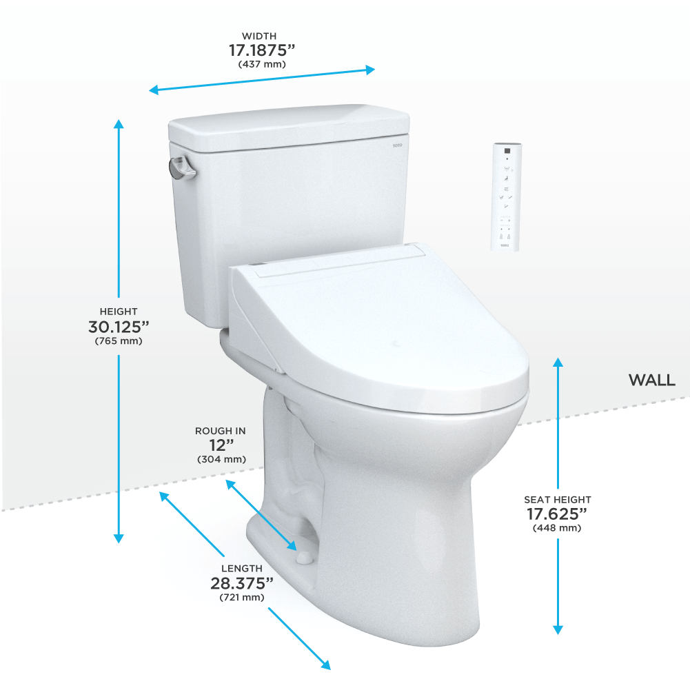 TOTO Drake WASHLET 1.6 Toilet C5 Bidet Seat MW7763084CSFG#01