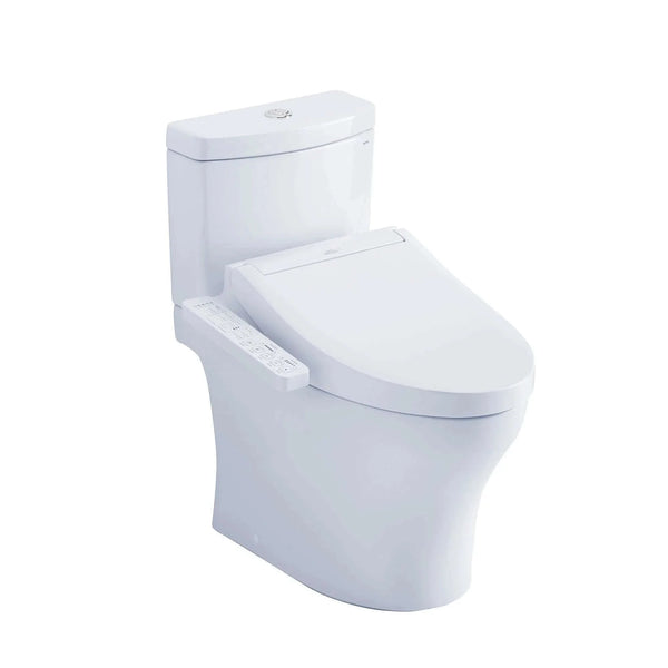 TOTO WASHLET+ Aquia IV Two-Piece Dual Flush 1.28 and 0.9 GPF Standard Height Toilet and WASHLET C2 Bidet Seat - MW4463074CEMGN#01
