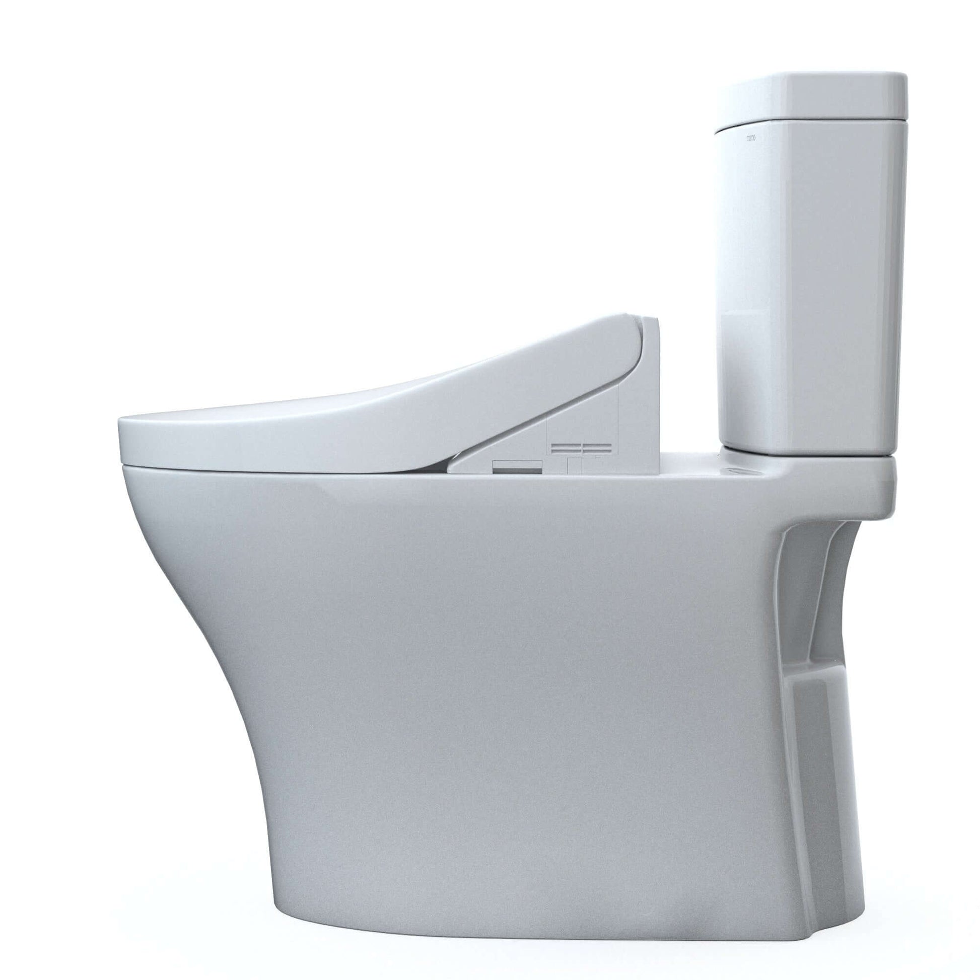 TOTO WASHLET+ Aquia IV Two-Piece Elongated Universal Height Dual Flush 1.28 and 0.9 GPF and WASHLET C5 Bidet Seat - MW4463084CEMFGN#01