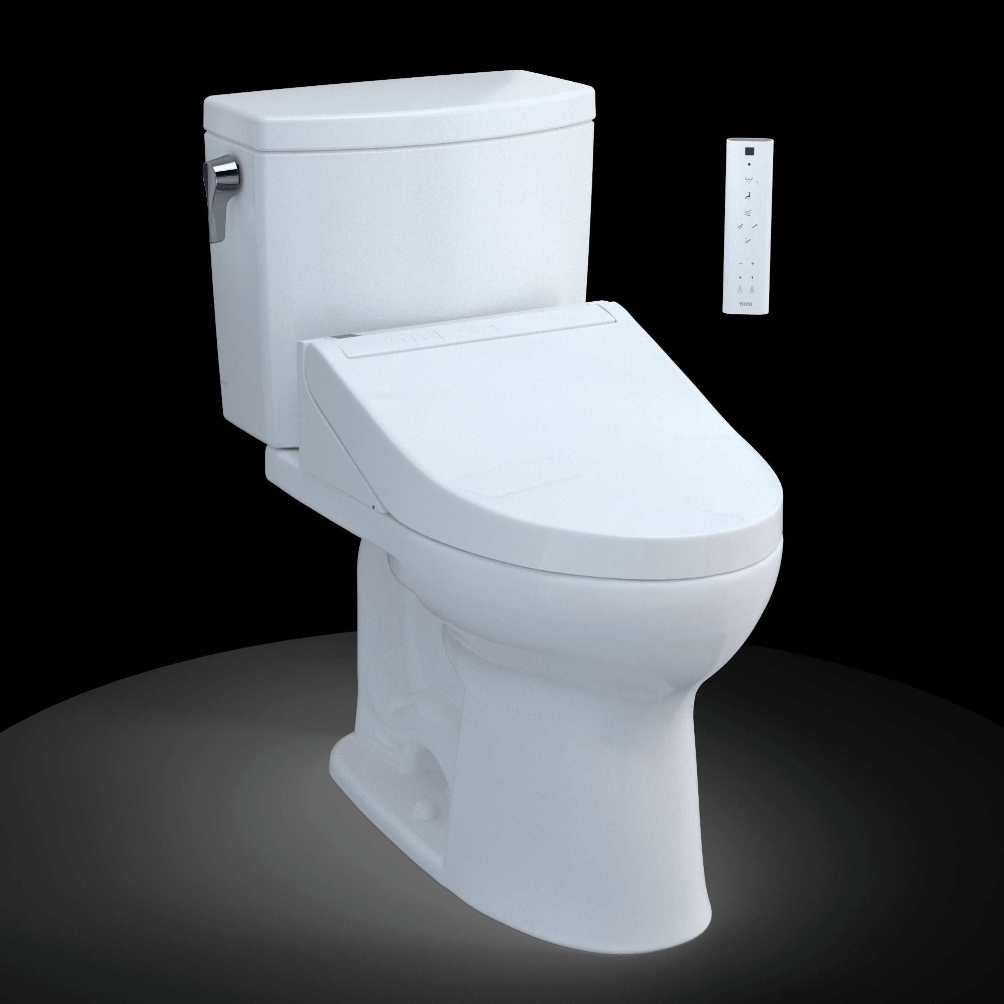 TOTO WASHLET+ Drake II 1G Two-Piece 1.0 GPF Toilet and WASHLET+ C5 Bidet Seat - MW4543084CUFG#01