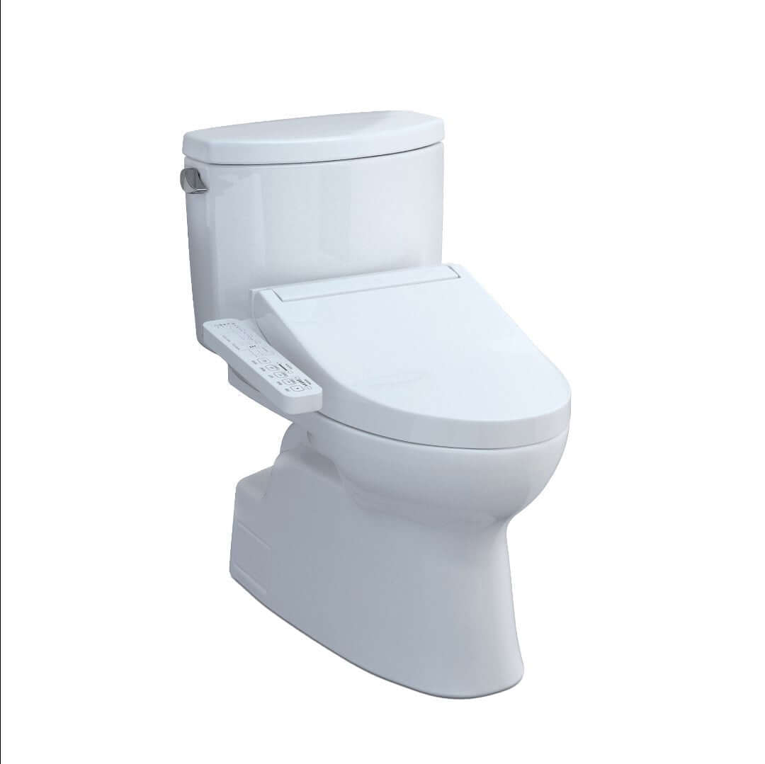 TOTO WASHLET+ Vespin II Two-Piece 1.28 GPF Universal Height Toilet with C2 Bidet Seat - MW4743074CEFG#01