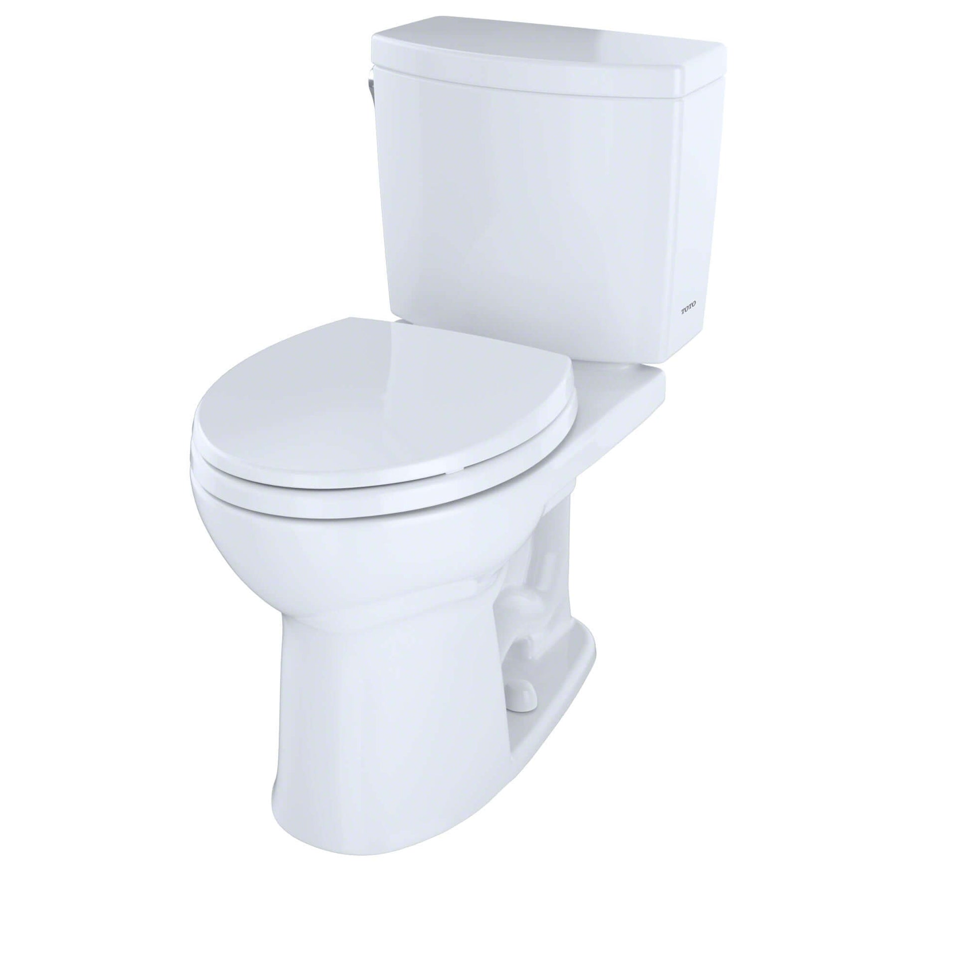 TOTO Drake II 1G Two-Piece Round 1.0 GPF Universal Height Toilet with CEFIONTECT, Cotton White - CST453CUFG#01