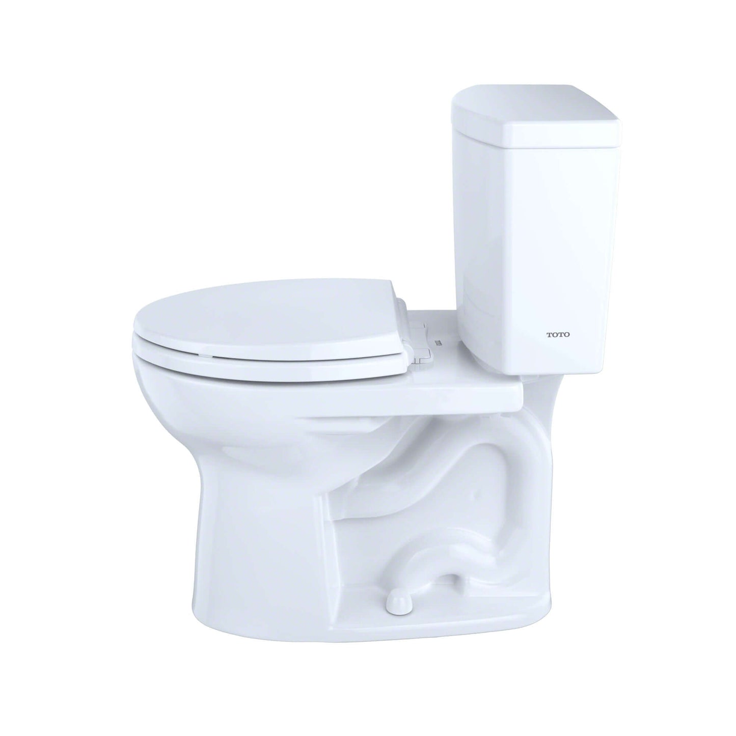 TOTO Drake II 1G Two-Piece Round 1.0 GPF Universal Height Toilet with CEFIONTECT, Cotton White - CST453CUFG#01