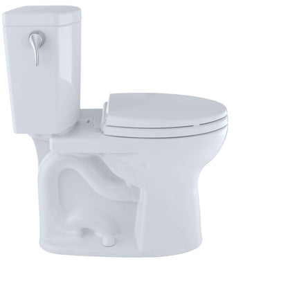 TOTO Drake II 1G Two-Piece Round 1.0 GPF Universal Height Toilet with CEFIONTECT, Cotton White - CST453CUFG#01