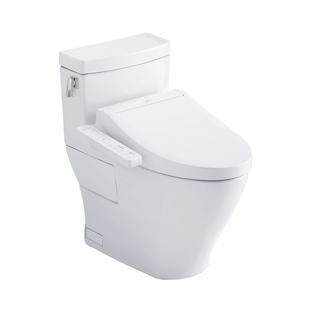 TOTO WASHLET+ Legato One-Piece Elongated 1.28 GPF Universal Height Toilet and WASHLET C2 Bidet Seat - MW6243074CEFG#01